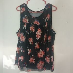 Bobbie Brooks Black Floral Tank Top (0318)